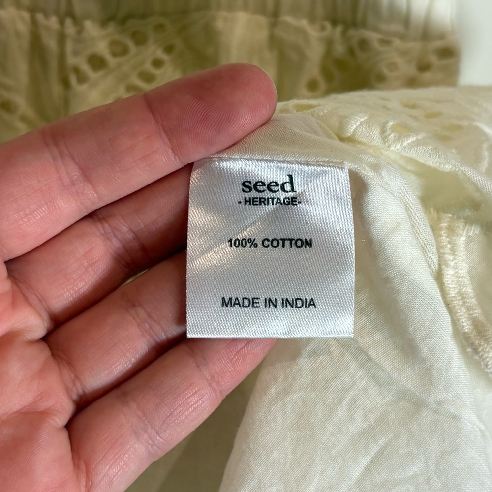 Seed Heritage NWT Broderie Eyelet Ivory Mini Dress Size US 4 - Picture 6 of 9